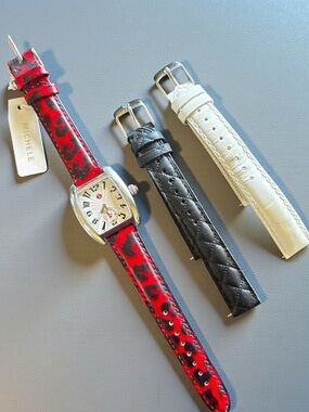 MICHELE Mini Urban Watch with Two Extra Watchbands